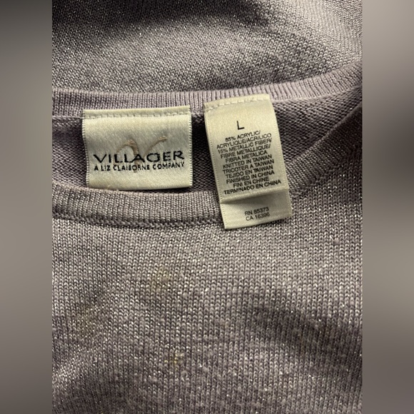 Villager by Liz Claiborne Pale Purple w/ a Sparkle Sweater w/ Short Sleeves!! - Picture 2 of 9